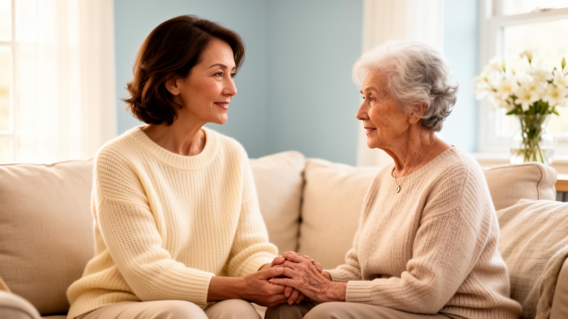 Accompagnement chaleureux d'une personne âgée à domicile